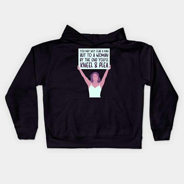 Women's Empowerment Protest Design Kids Hoodie by FairyNerdy